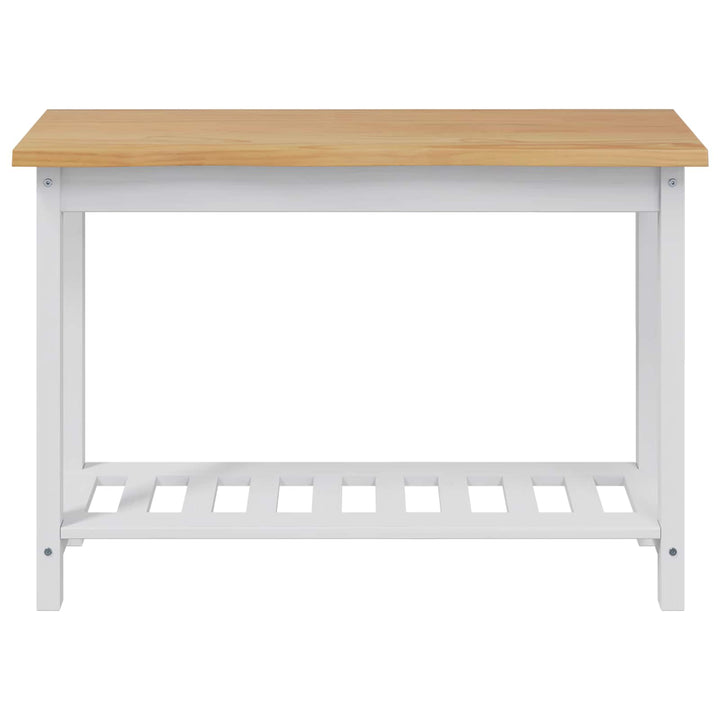 Konsolbord EKAI Hvid 112 x 35 x 76 cm Massivt fyrretræ