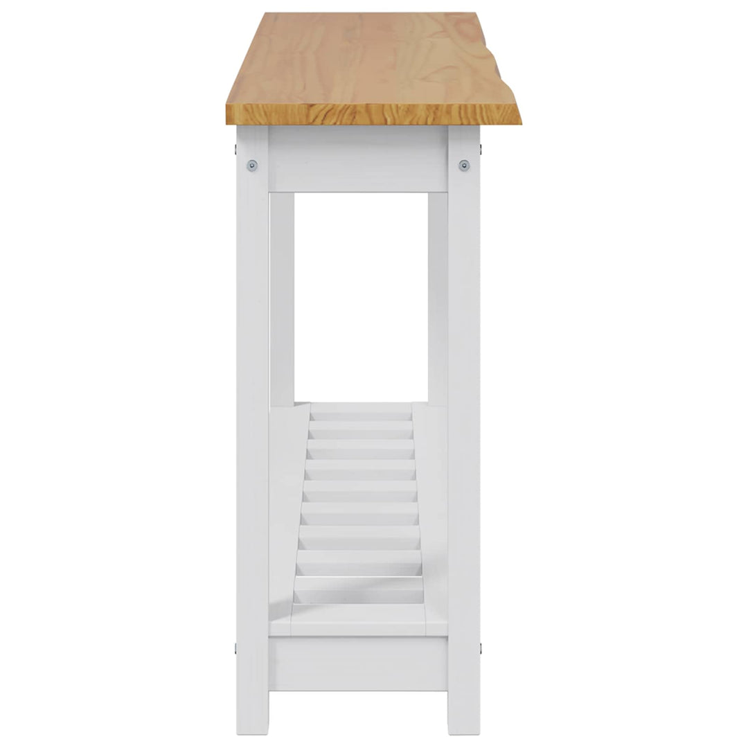 Konsolbord EKAI Hvid 112 x 35 x 76 cm Massivt fyrretræ