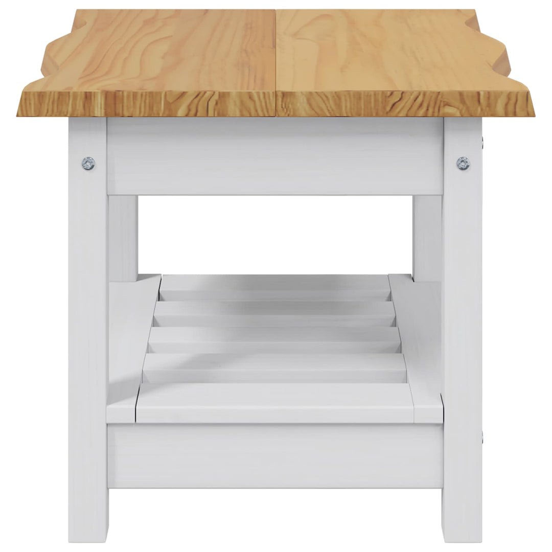 Sidebord med hylde EKAI Hvid 50 x 50 x 45,5 cm Massivt fyrretræ