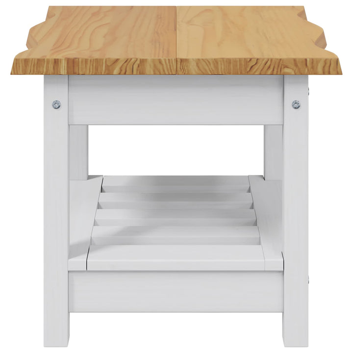 Sidebord med hylde EKAI Hvid 50 x 50 x 45,5 cm Massivt fyrretræ