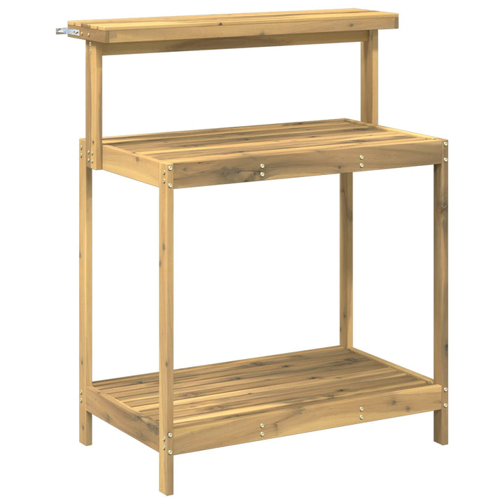 Udendørs potterbord 86,5 x 48,5 x 106 cm Massivt Akacietræ Hvid