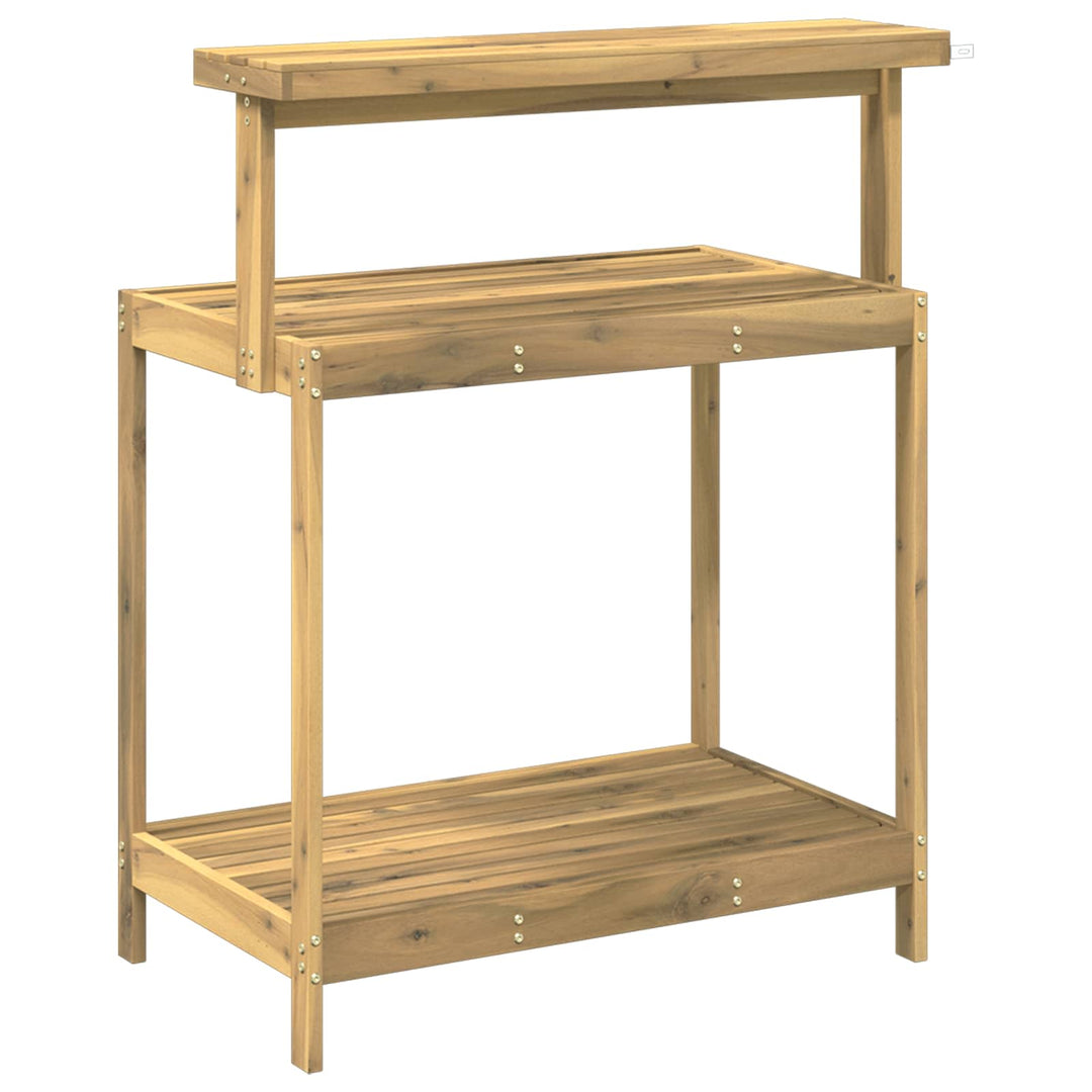 Udendørs potterbord 86,5 x 48,5 x 106 cm Massivt Akacietræ Hvid