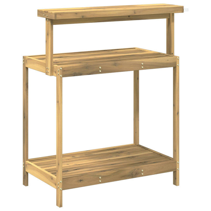 Udendørs potterbord 86,5 x 48,5 x 106 cm Massivt Akacietræ Hvid