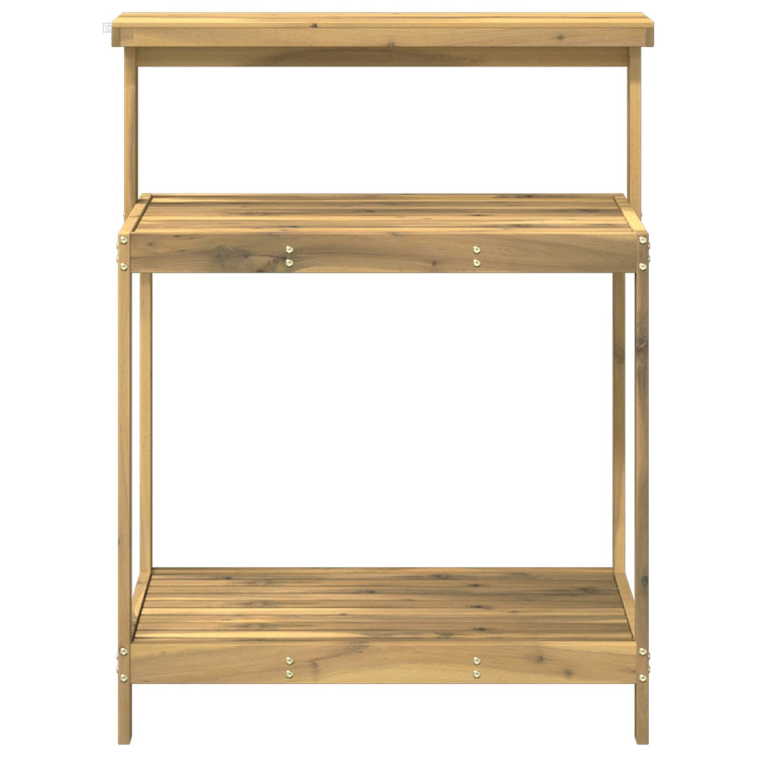 Udendørs potterbord 86,5 x 48,5 x 106 cm Massivt Akacietræ Hvid