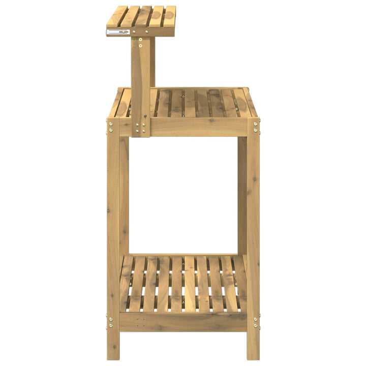 Udendørs potterbord 86,5 x 48,5 x 106 cm Massivt Akacietræ Hvid