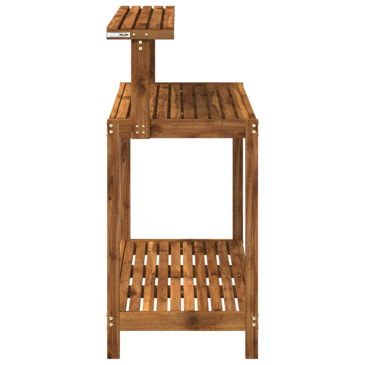 Udendørs potterbord 111,5 x 48,5 x 107 cm Massivt Akacietræ