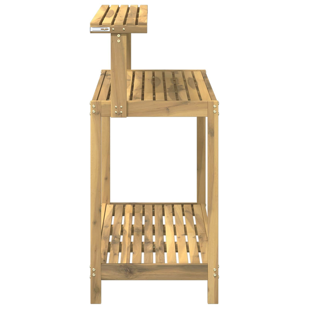 Udendørs potterbord 111,5 x 48,5 x 107 cm Massivt Akacietræ