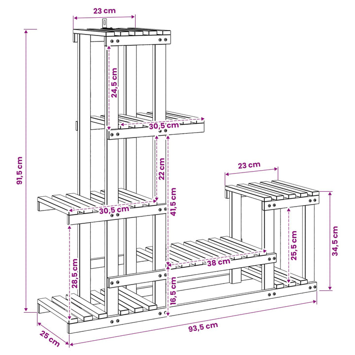 Planteholder Hvid 93,5 x 25 x 91,5 cm Massivt Akacietræ
