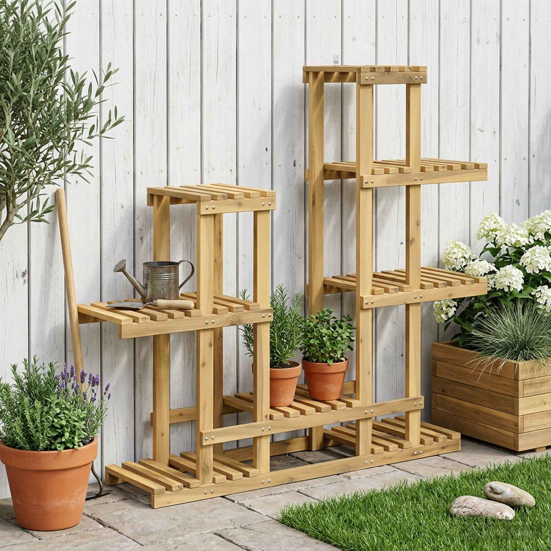 Planteholder Hvid 118 x 25 x 96,5 cm Massivt Akacietræ