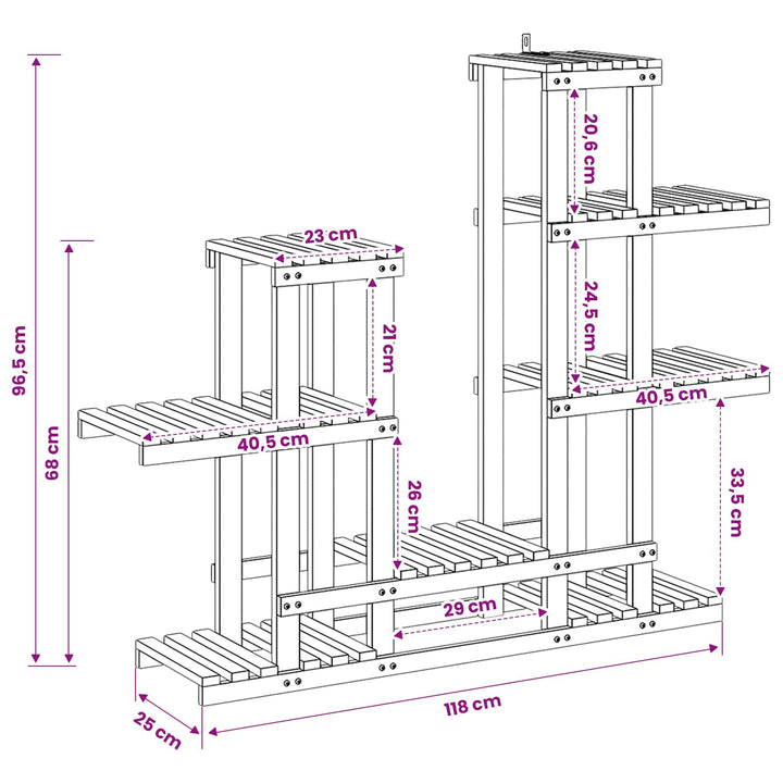 Planteholder Hvid 118 x 25 x 96,5 cm Massivt Akacietræ