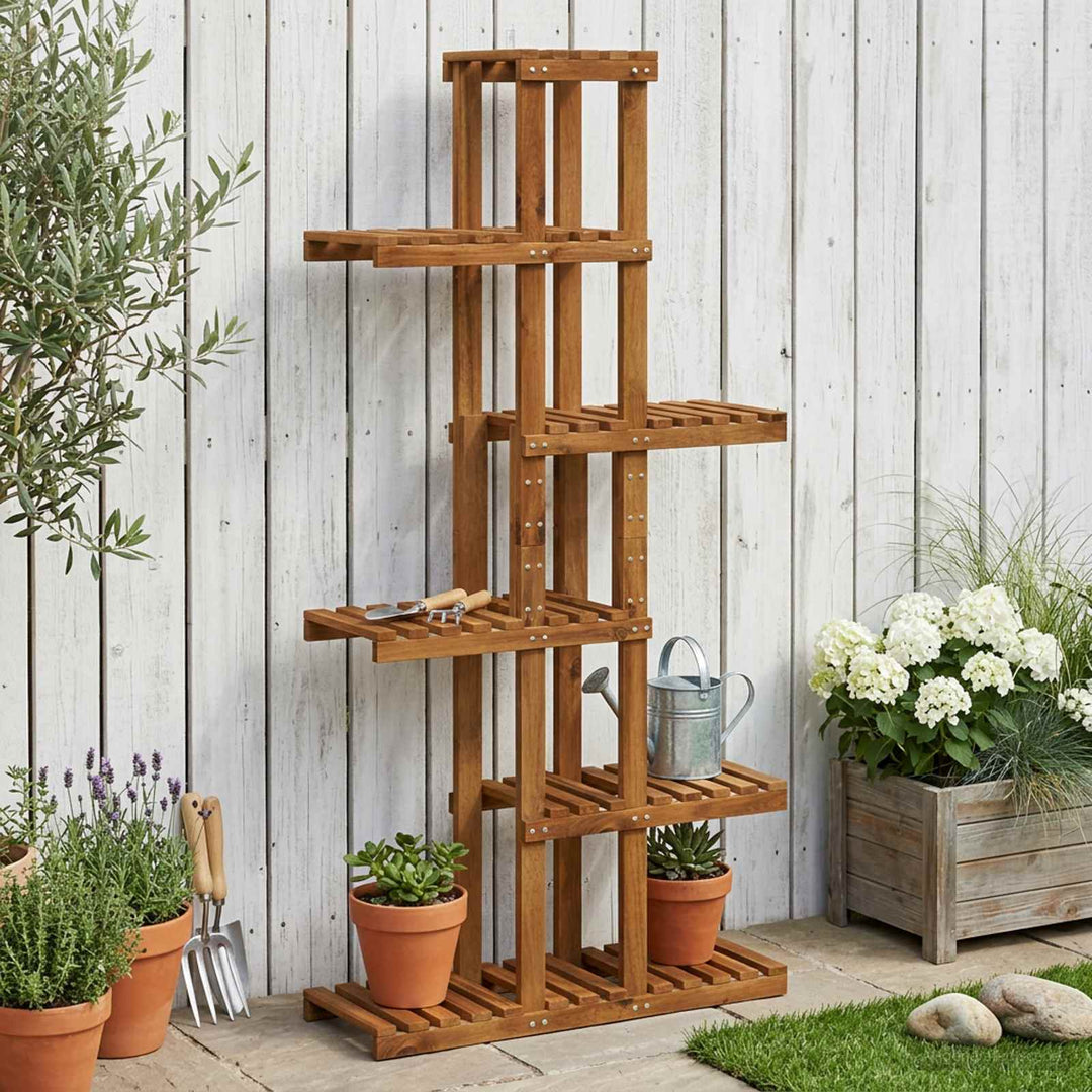 Planteholder Naturfarvet 68 x 23,5 x 140 cm Massivt Akacietræ