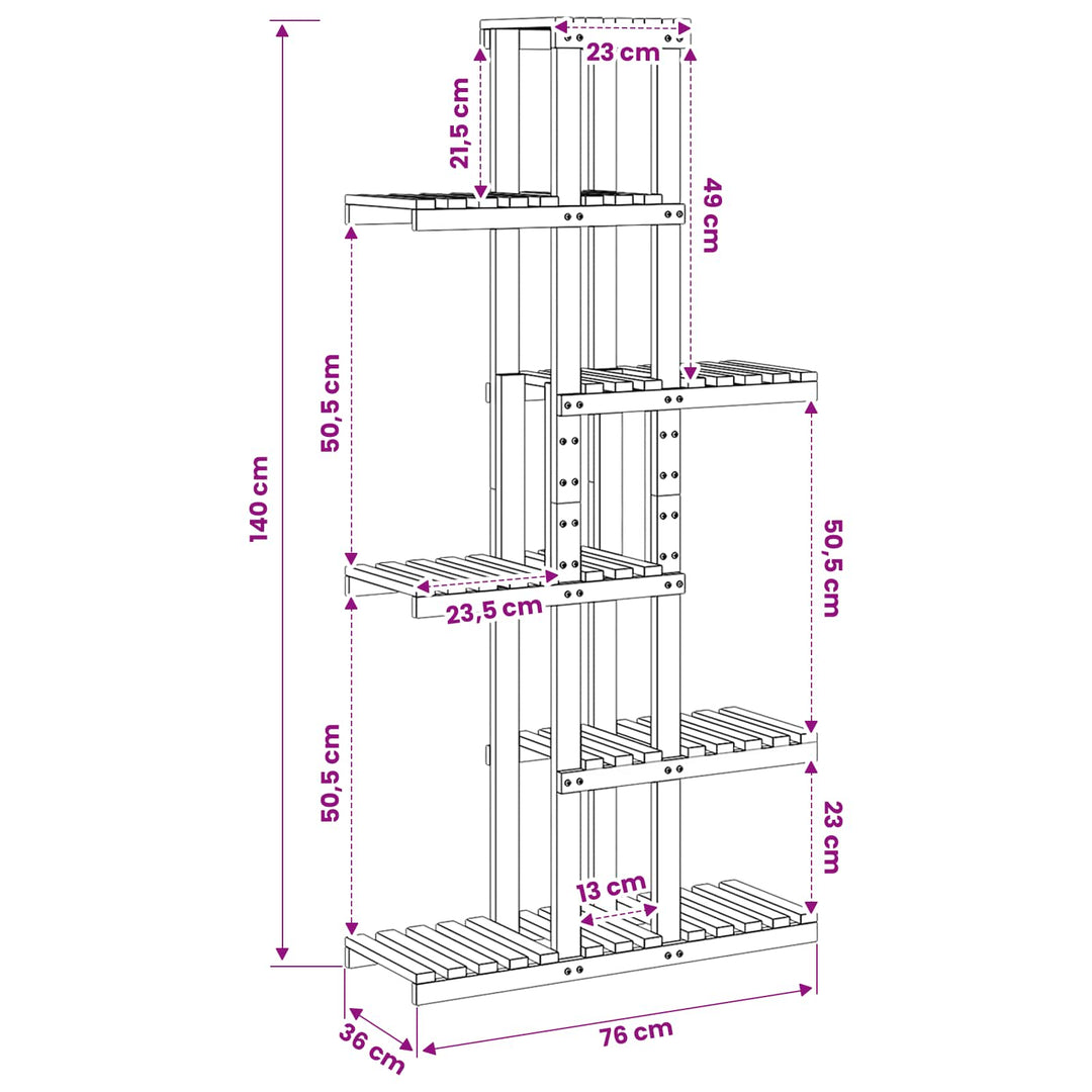 Planteholder Naturfarvet 68 x 23,5 x 140 cm Massivt Akacietræ