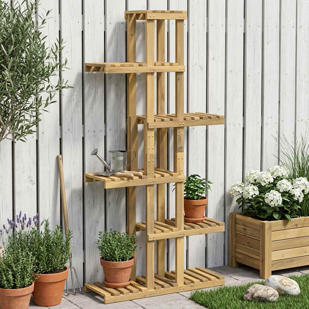 Planteholder Hvid 68 x 23,5 x 140 cm Massivt Akacietræ