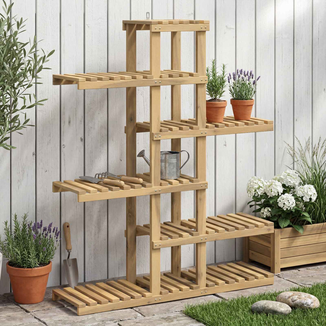 Planteholder Hvid 93 x 25 x 114,5 cm Massivt Akacietræ