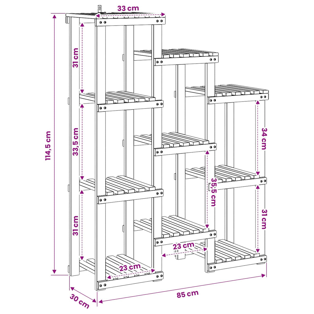 Planteholder Naturfarvet 85 x 30 x 114,5 cm Massivt Akacietræ