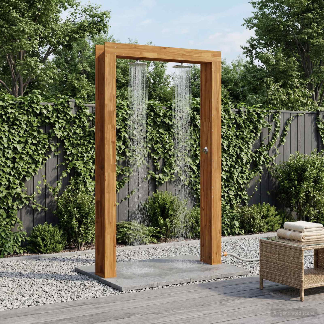 Udendørs bruser 226 cm Massiv akacietræ og rustfrit stål