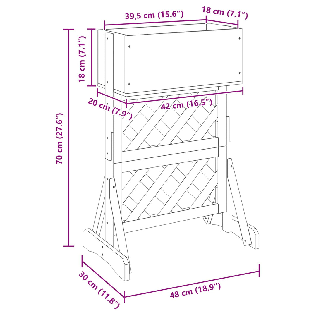 Vertikal have trellis Orange 48 x 30 x 70,5 cm Massivt Fyrretræ