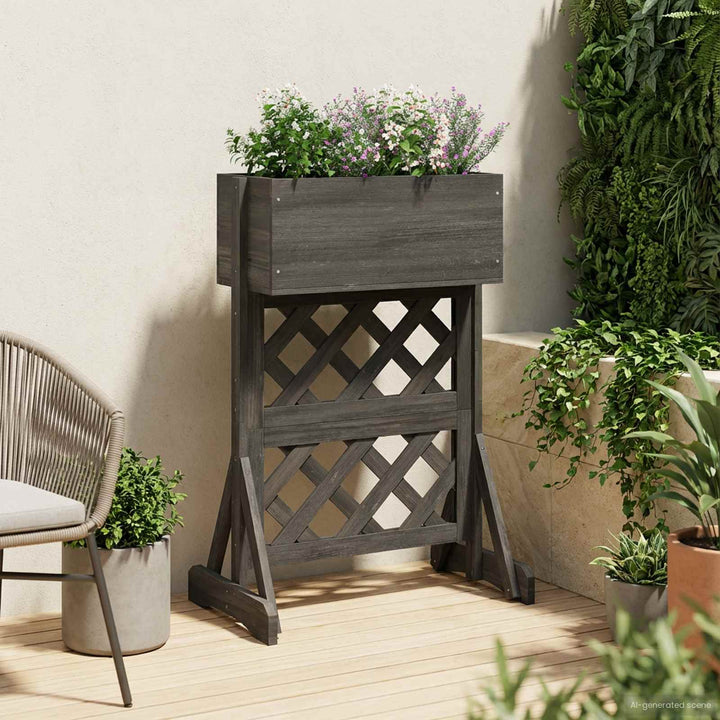 Vertikal have trellis Grå 48 x 30 x 70,5 cm Massivt Fyrretræ