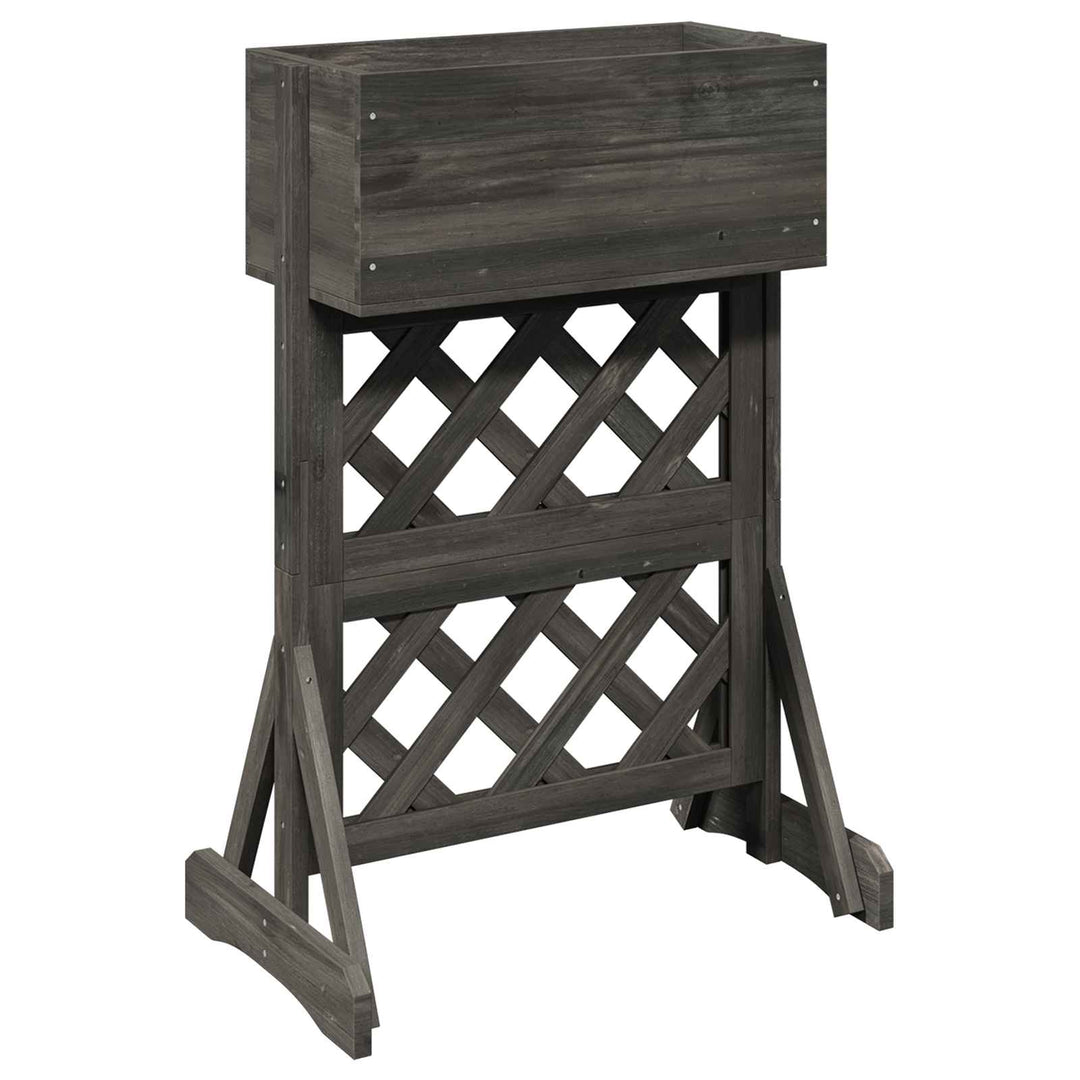 Vertikal have trellis Grå 48 x 30 x 70,5 cm Massivt Fyrretræ