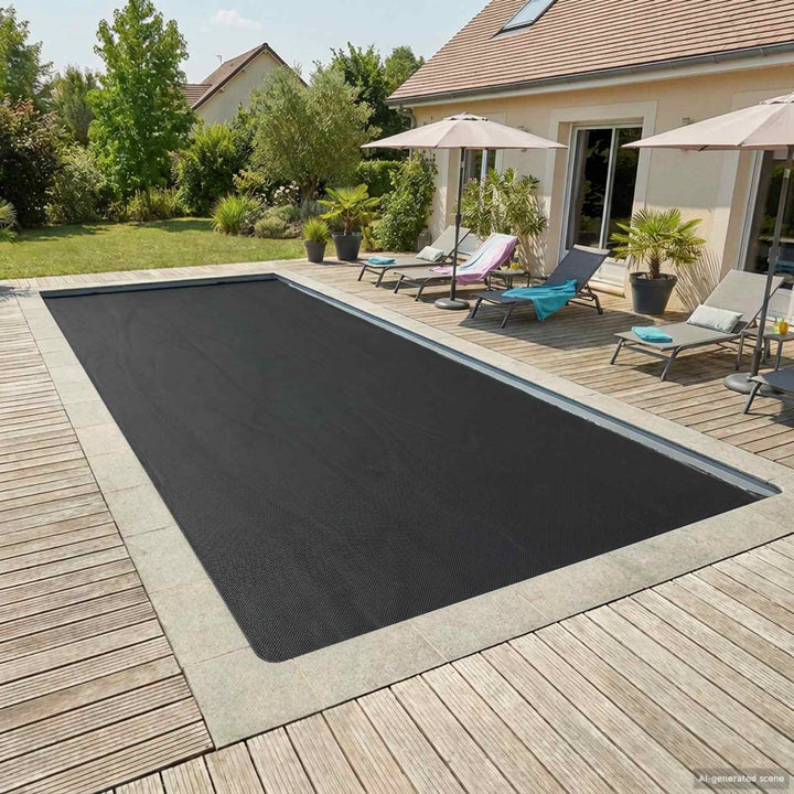 Sol Pool Dækken 1000 x 500 cm 110 μm Firkantet PE Sort
