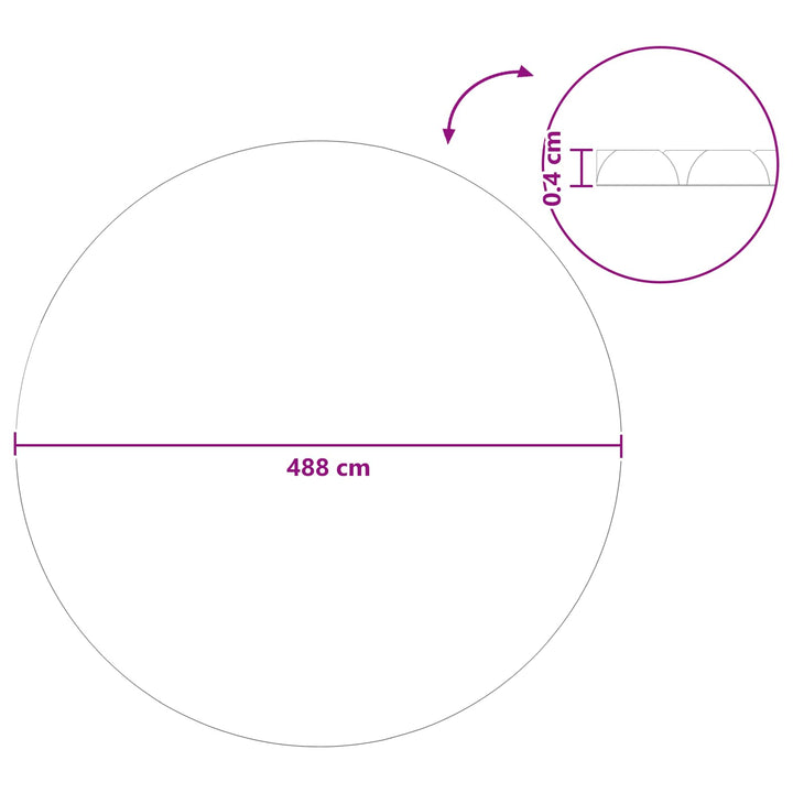Solpoolcover Ekstra Tyk Ø 488 cm 400 μm Rund PE Blå
