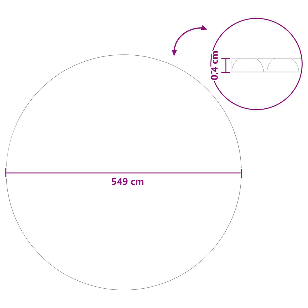 Solar Pool Cover Ekstra Tung Ø 549 cm 400 μm Rund PE Blå