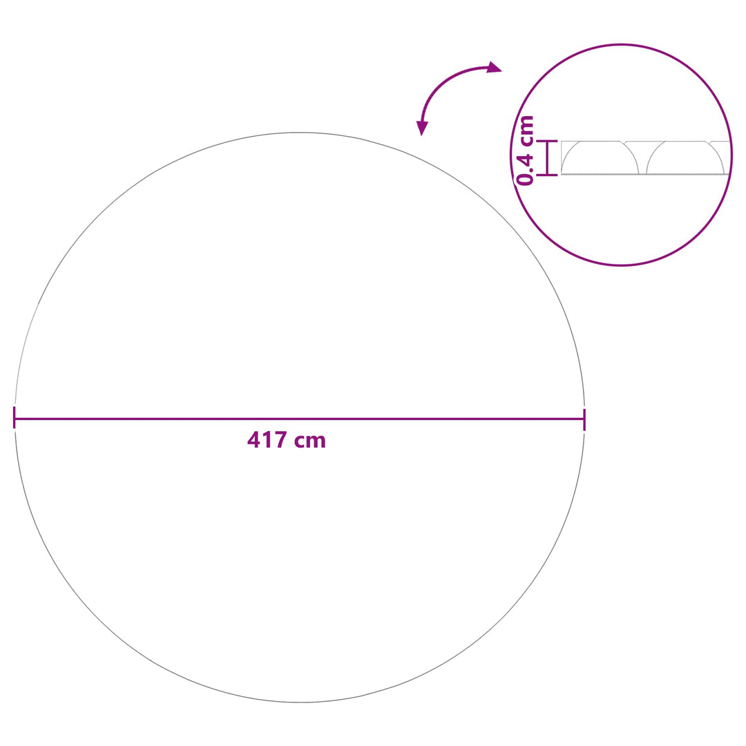 Solbadehætte Ekstra Tung Ø 417 cm 400 μm Rund PE Sort og Blå