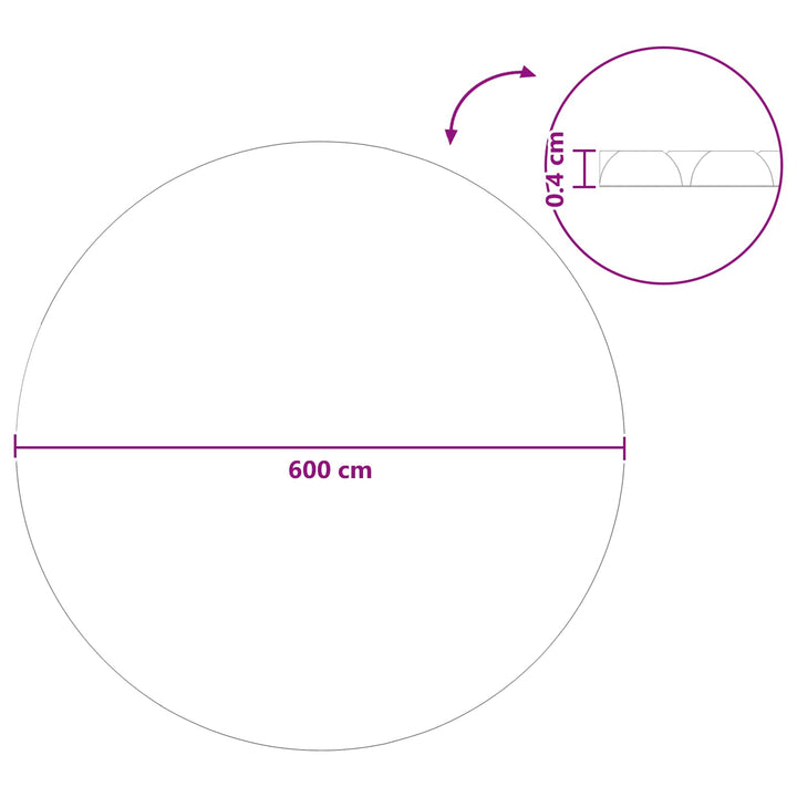 Solar Pool Cover Ekstra Tung Ø 600 cm 400 μm Rund PE Blå