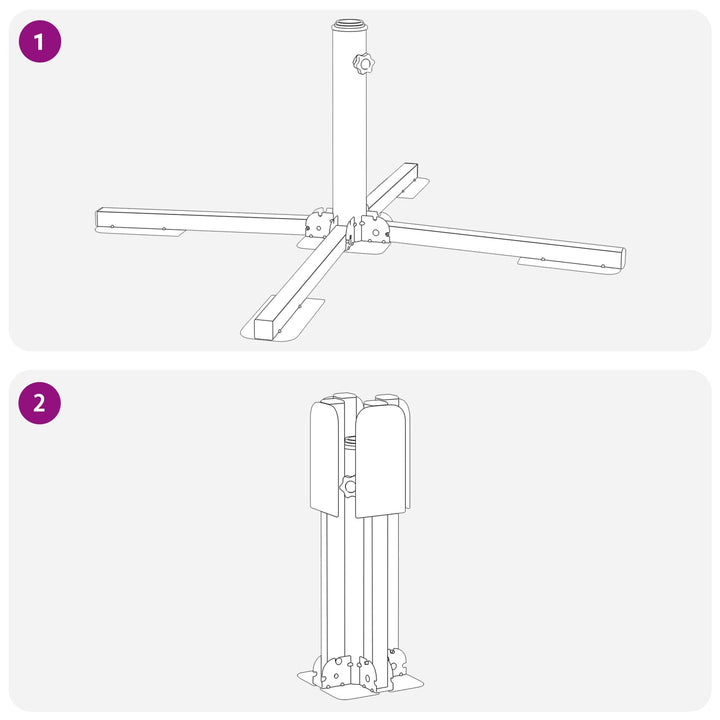 Parasol Stativ Hvid Stål