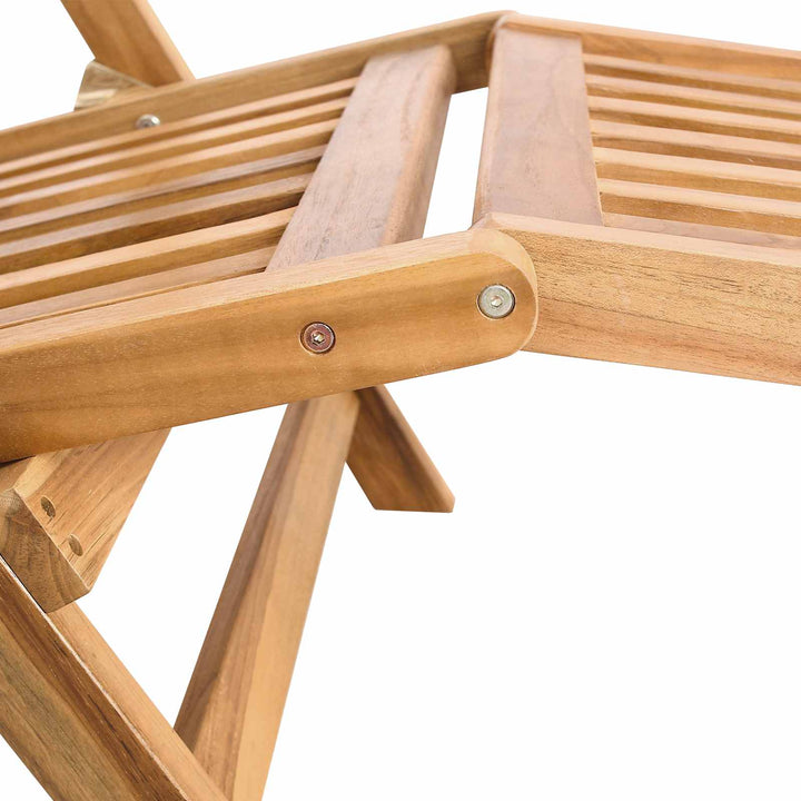 Foldbar Dæk Stol 2 pcs Naturfarvet Massiv Teaktræ