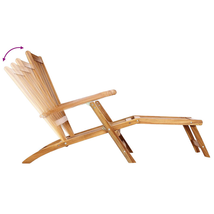 Foldbar Dæk Stol 2 pcs Naturfarvet Massiv Teaktræ