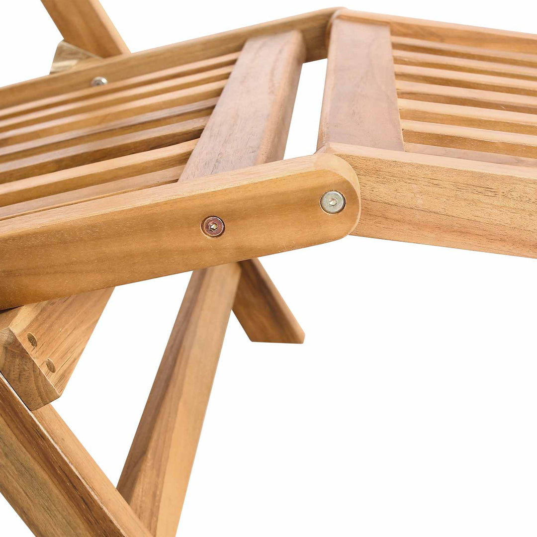 Foldestol med bord 2 pcs Naturfarvet Massiv Teaktræ