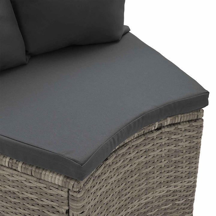 Sofa Sæt 2 stk. Grå Massiv akacietræ og poly rattang
