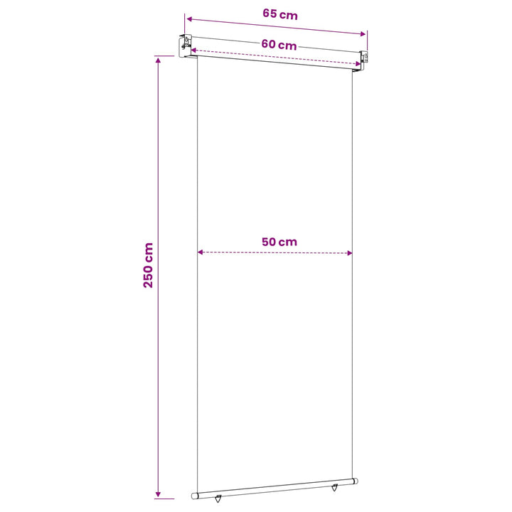 Balkon Sideskærm 60 x 250 cm 100% polyester jern stål Gråbrun