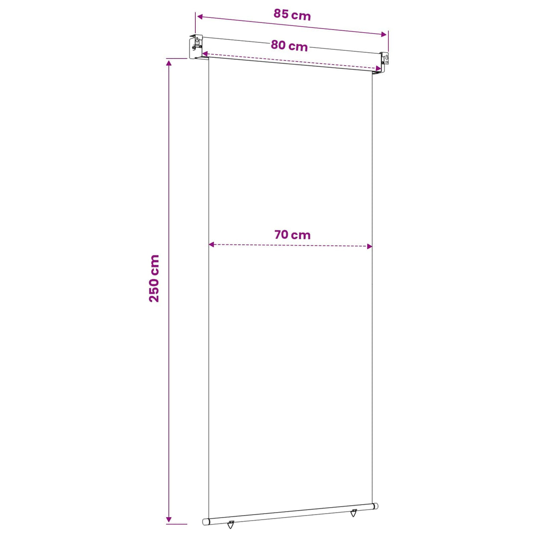 Balkon Sideskærm 80 x 250 cm 100% polyester jern stål Antracit