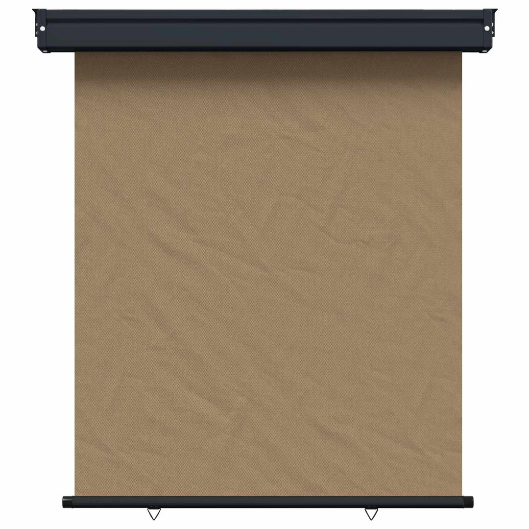 Balkon Sideskærm 117 x 250 cm 100% polyester jern stål Gråbrun