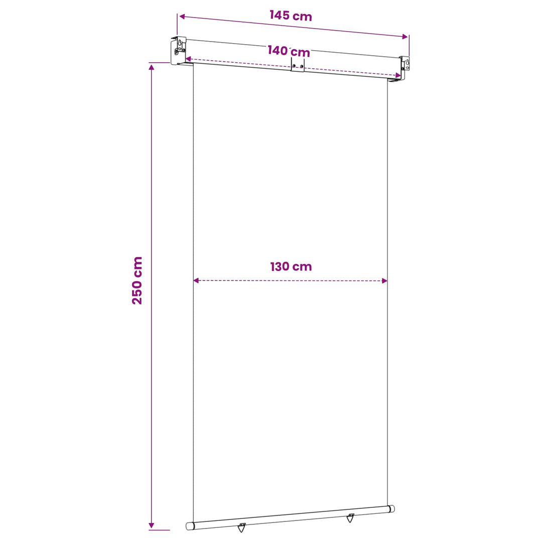 Balkon Sideskærm 140 x 250 cm 100% polyester jern stål Gråbrun