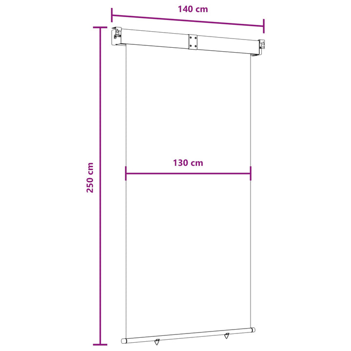 Balkon Sideskærm 140 x 250 cm 100% polyester jern stål Antracit