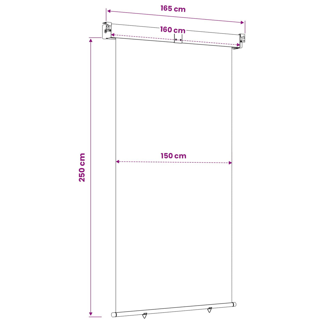 Balkon Sideskærm 160 x 250 cm 100% polyester jern stål Antracit