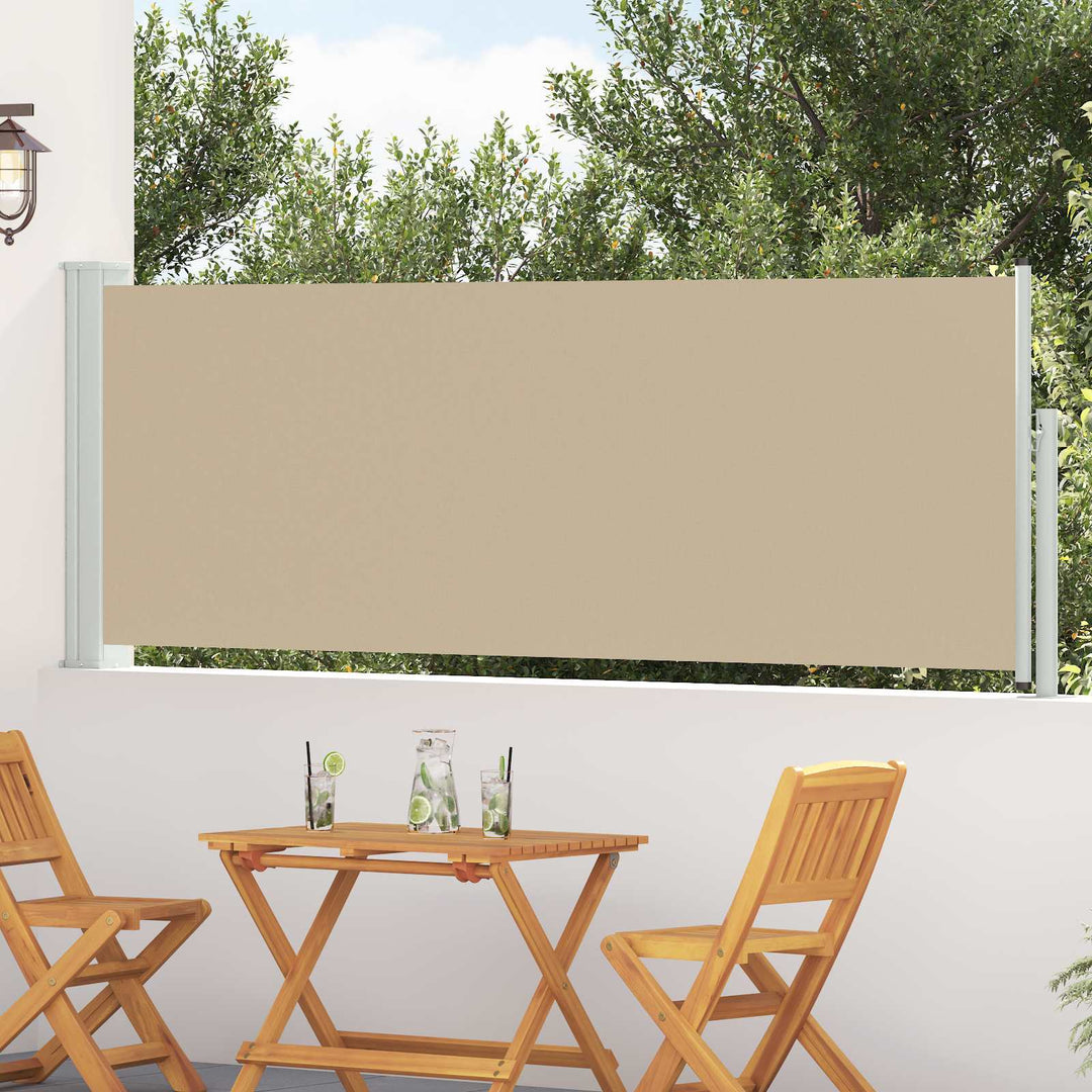 Udtrækkeligt side-markise Beige 300 x 100 cm Polyester