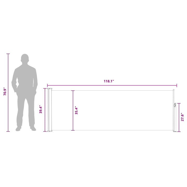 Udtrækkeligt side-markise Antracit 300 x 100 cm Polyester