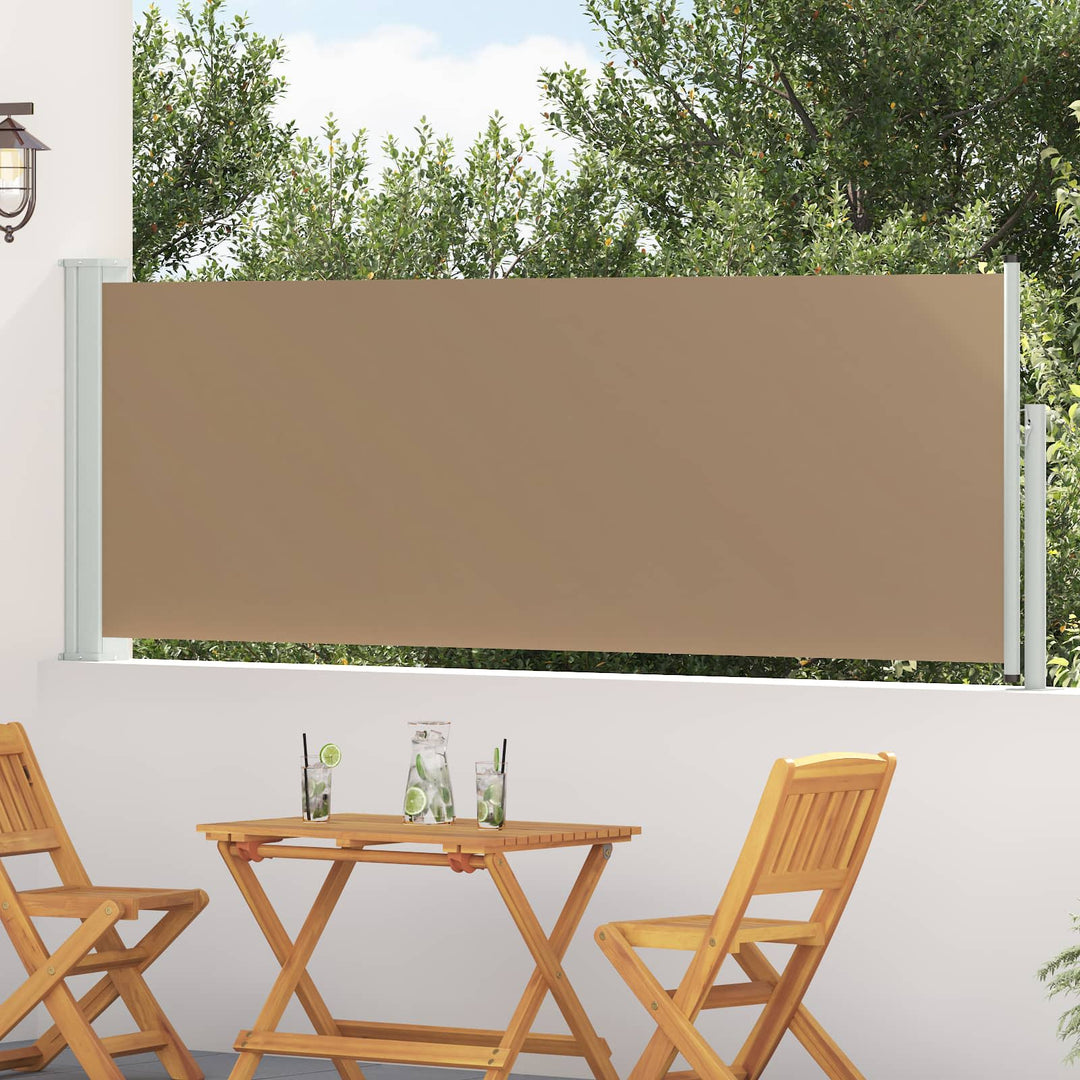 Udtrækkeligt side-markise Gråbrun 500 x 100 cm Polyester