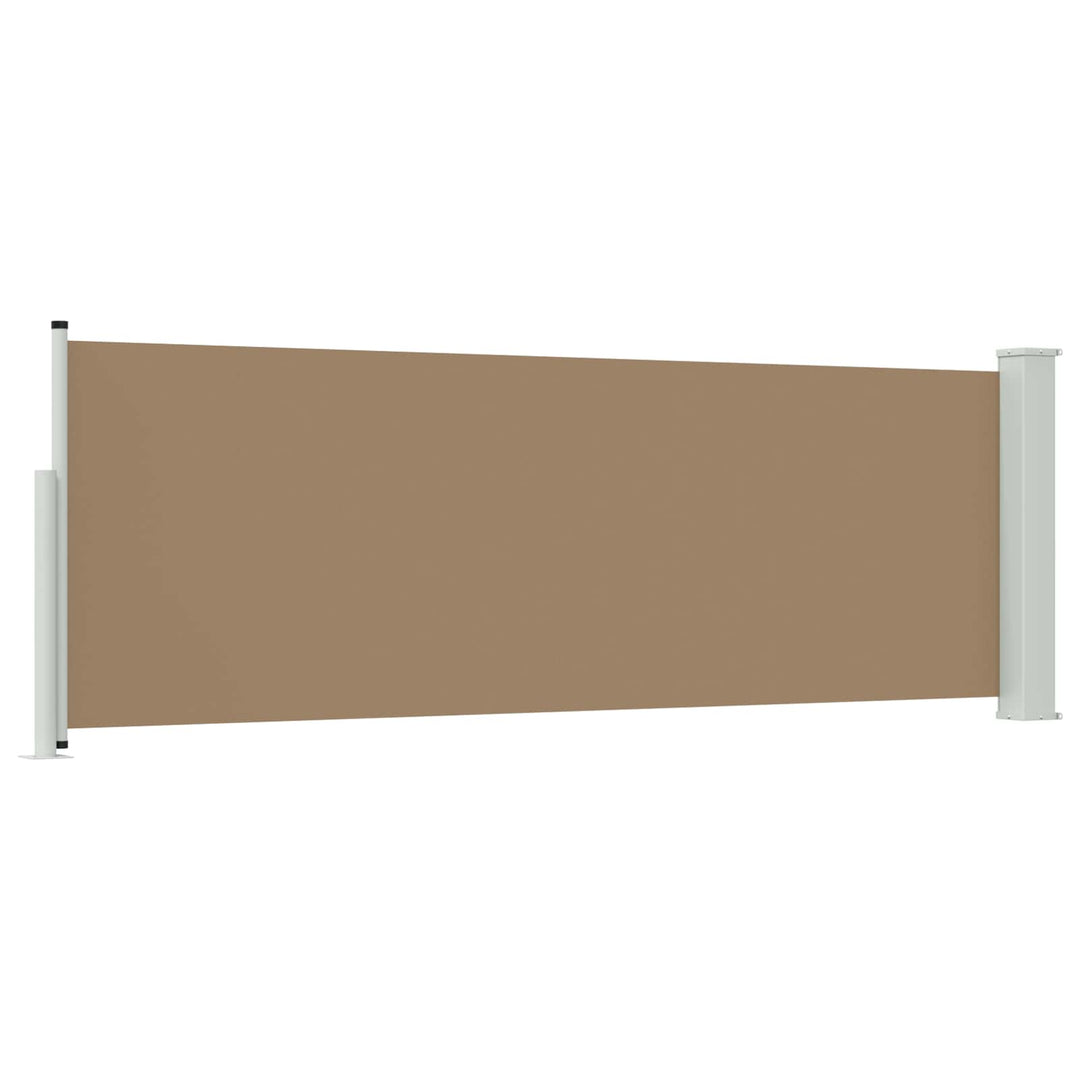 Udtrækkeligt side-markise Gråbrun 500 x 100 cm Polyester