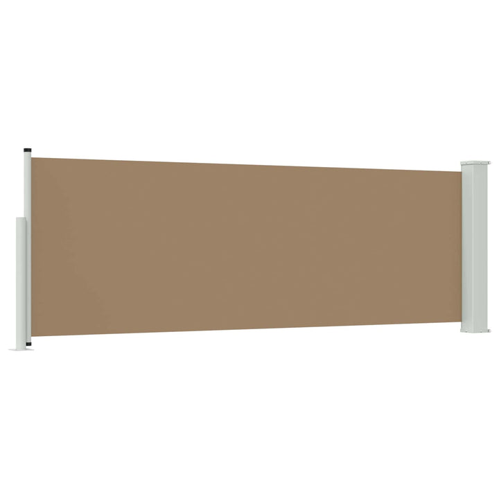 Udtrækkeligt side-markise Gråbrun 500 x 100 cm Polyester