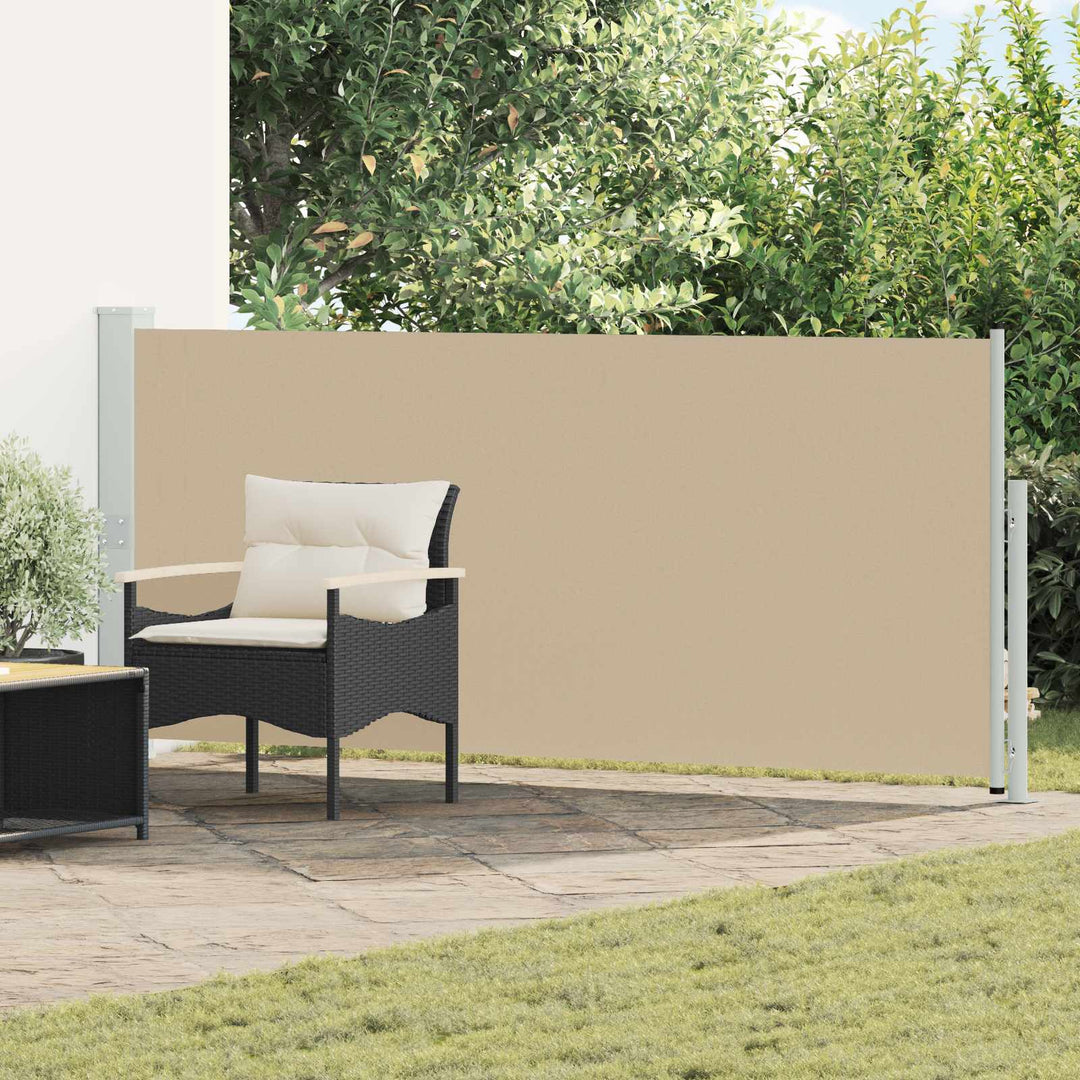 Udtrækkeligt side-markise Beige 500 x 140 cm Polyester