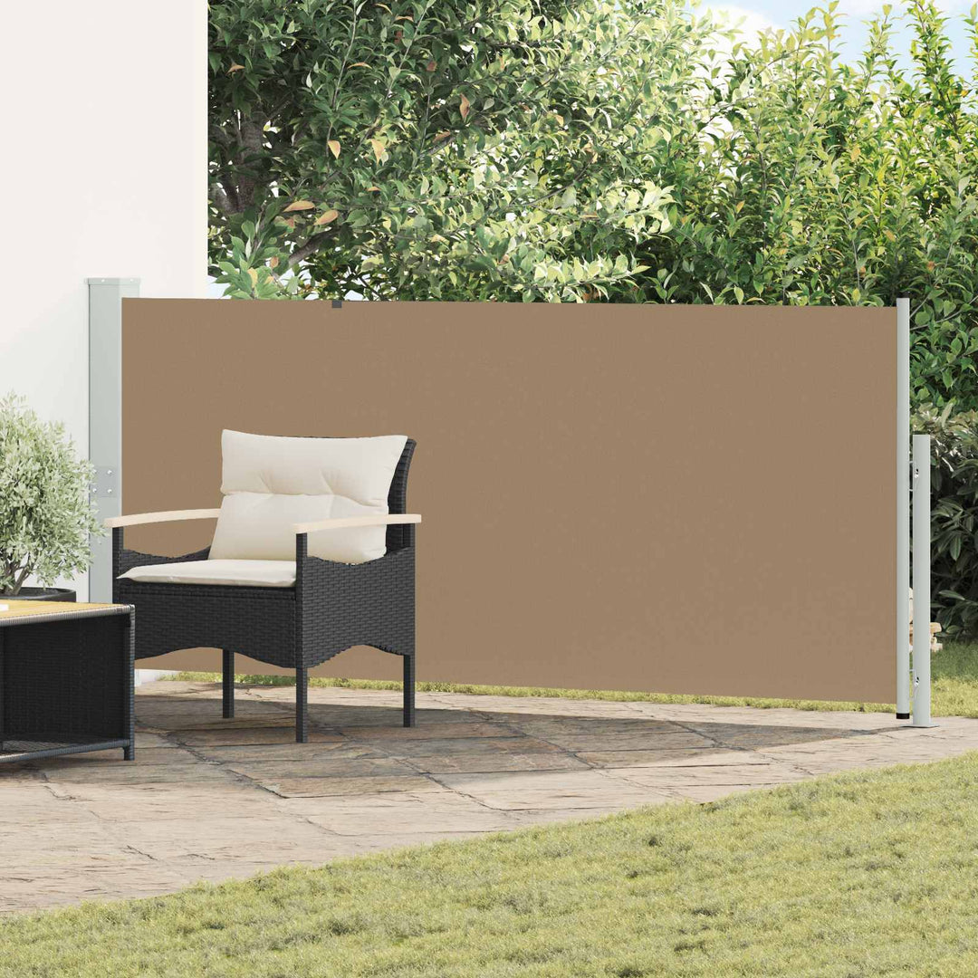 Udtrækkeligt side-markise Gråbrun 600 x 117 cm Polyester
