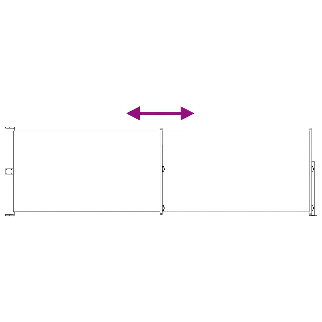 Udtrækkeligt side-markise 117 x 600 cm Polyester Rektangulær