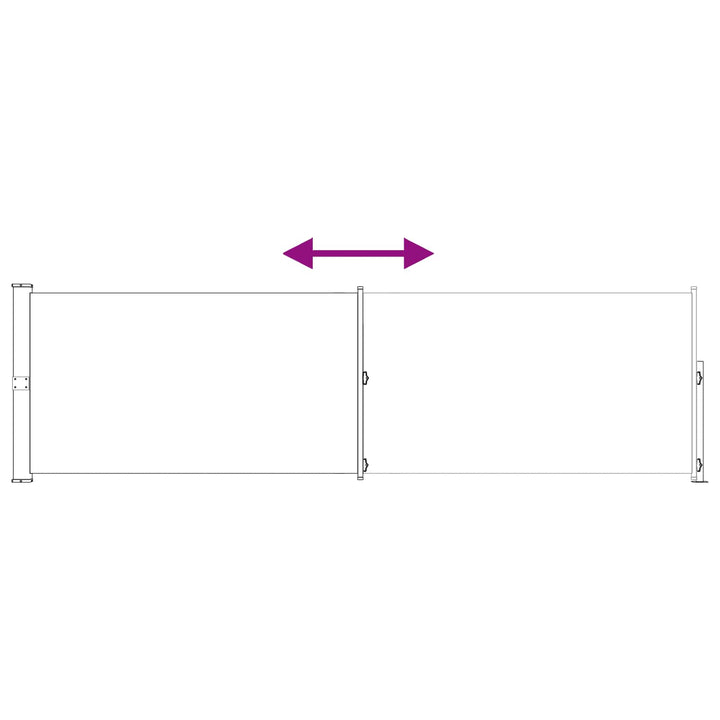 Udtrækkeligt side-markise 117 x 600 cm Polyester Rektangulær