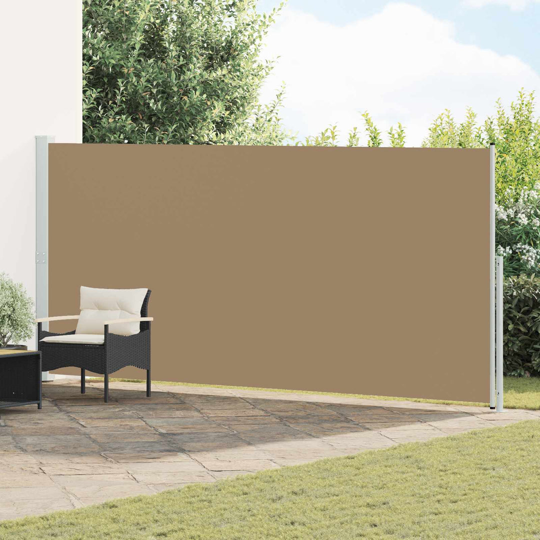 Udtrækkeligt side-markise Gråbrun 600 x 200 cm Polyester