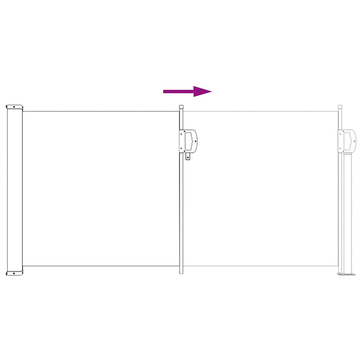Udtrækkeligt side-markise Grå 300 x 100 cm Polyester
